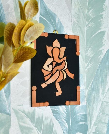 Handcrafted Terracotta Dancing Ganesh Wall Art: Unique Home Decor