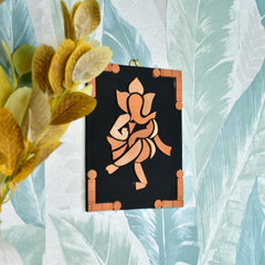 Handcrafted Terracotta Dancing Ganesh Wall Art: Unique Home Decor - Additional View
