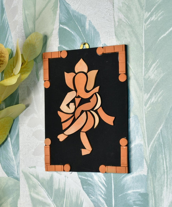 Handcrafted Terracotta Dancing Ganesh Wall Art: Unique Home Decor — main view