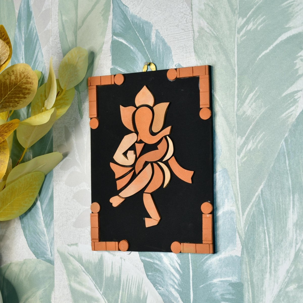 Handcrafted Terracotta Dancing Ganesh Wall Art: Unique Home Decor