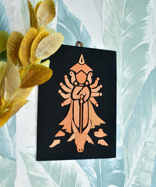 Handcrafted Terracotta Durga Wall Art: Home Decor