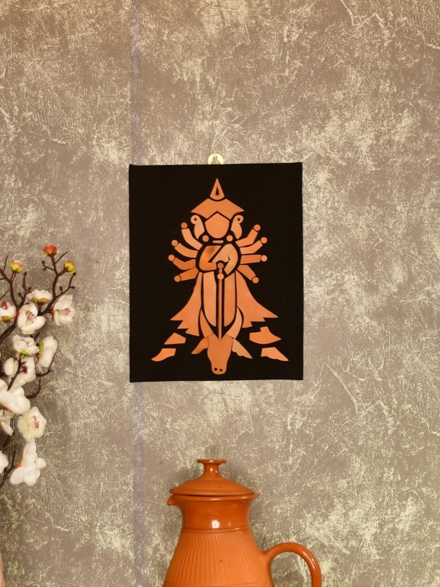 Handcrafted Terracotta Durga Wall Art: Home Decor - Sowpeace - Handcrafted Terracotta Durga Wall Art: Home Decor - Terr - WART - SANJ - DRGA - Sowpeace