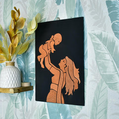 Handcrafted Terracotta Mother-Son Wall Art Masterpiece - Additional View