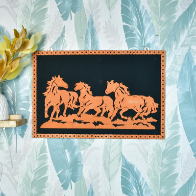 Handcrafted Terracotta Running Horse Wall Art Décor