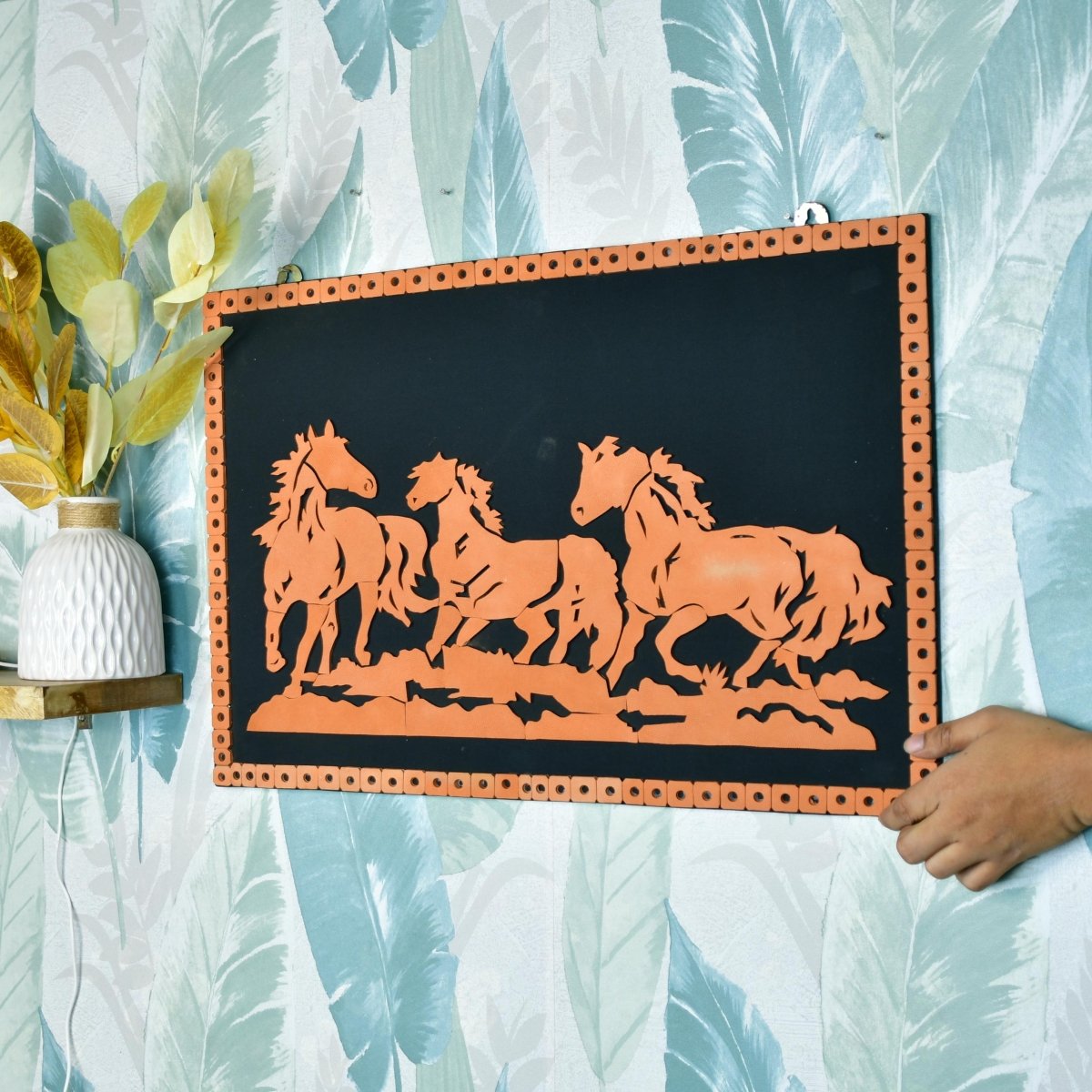 Handcrafted Terracotta Running Horse Wall Art Décor