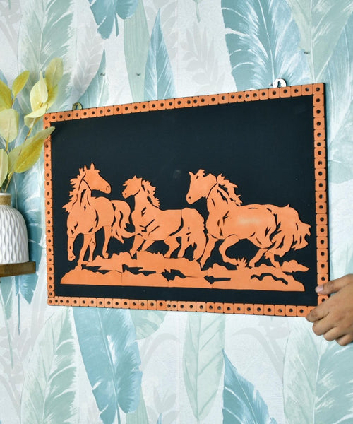 Handcrafted Terracotta Running Horse Wall Art Décor
