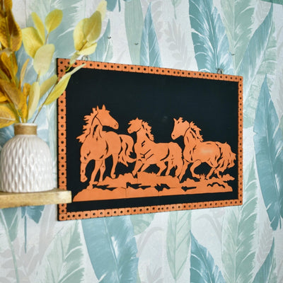 Handcrafted Terracotta Running Horse Wall Art Décor