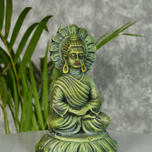 Handcrafted Terracotta Sitting Buddha: Artisan Home Decor by Sowpeace - terracotta tabletop - Sowpeace - Handcrafted Terracotta Sitting Buddha: Artisan Home Decor by Sowpeace - Terr - Terr - TT - TSBD - Sowpeace