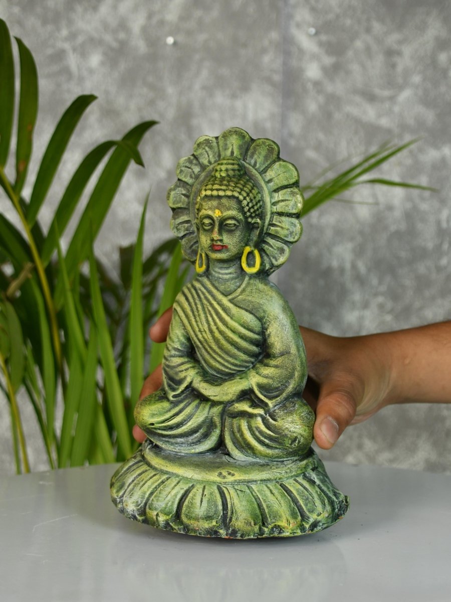 Handcrafted Terracotta Sitting Buddha: Artisan Home Decor by Sowpeace - terracotta tabletop - Sowpeace - Handcrafted Terracotta Sitting Buddha: Artisan Home Decor by Sowpeace - Terr - Terr - TT - TSBD - Sowpeace