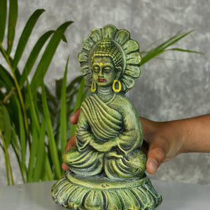 Handcrafted Terracotta Sitting Buddha: Artisan Home Decor by Sowpeace - terracotta tabletop - Sowpeace - Handcrafted Terracotta Sitting Buddha: Artisan Home Decor by Sowpeace - Terr - Terr - TT - TSBD - Sowpeace