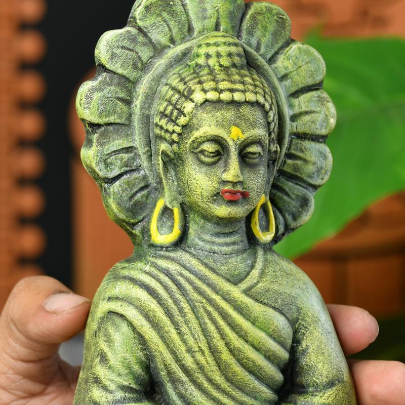 Handcrafted Terracotta Sitting Buddha: Artisan Home Decor by Sowpeace - terracotta tabletop - Sowpeace - Buddha - God Idols