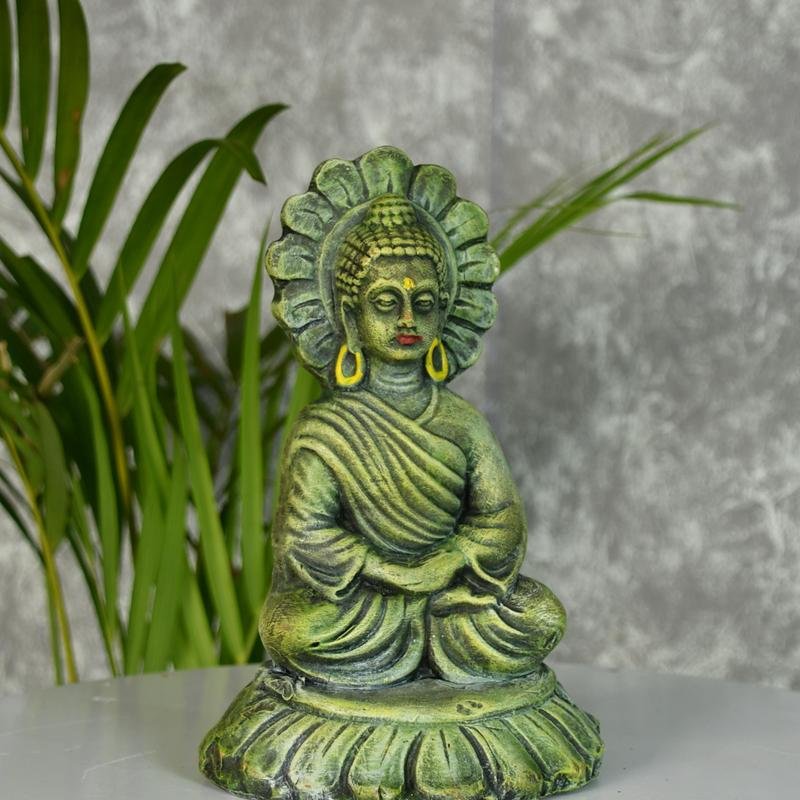 Handcrafted Terracotta Sitting Buddha: Artisan Home Decor by Sowpeace - terracotta tabletop - Sowpeace - Buddha - God Idols