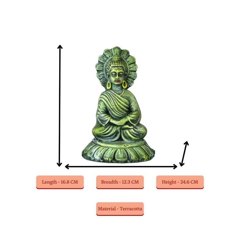 Handcrafted Terracotta Sitting Buddha: Artisan Home Decor by Sowpeace – view 4