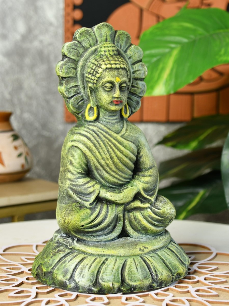 Handcrafted Terracotta Sitting Buddha: Artisan Home Decor by Sowpeace - terracotta tabletop - Sowpeace - Handcrafted Terracotta Sitting Buddha: Artisan Home Decor by Sowpeace - Terr - Terr - TT - TSBD - Sowpeace