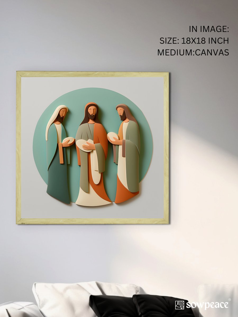 Home Blessing: Jesus' Modern Family Art – Premium Handcrafted Canvas Prints for Stylish and Faithful Home Decor by Sowpeace