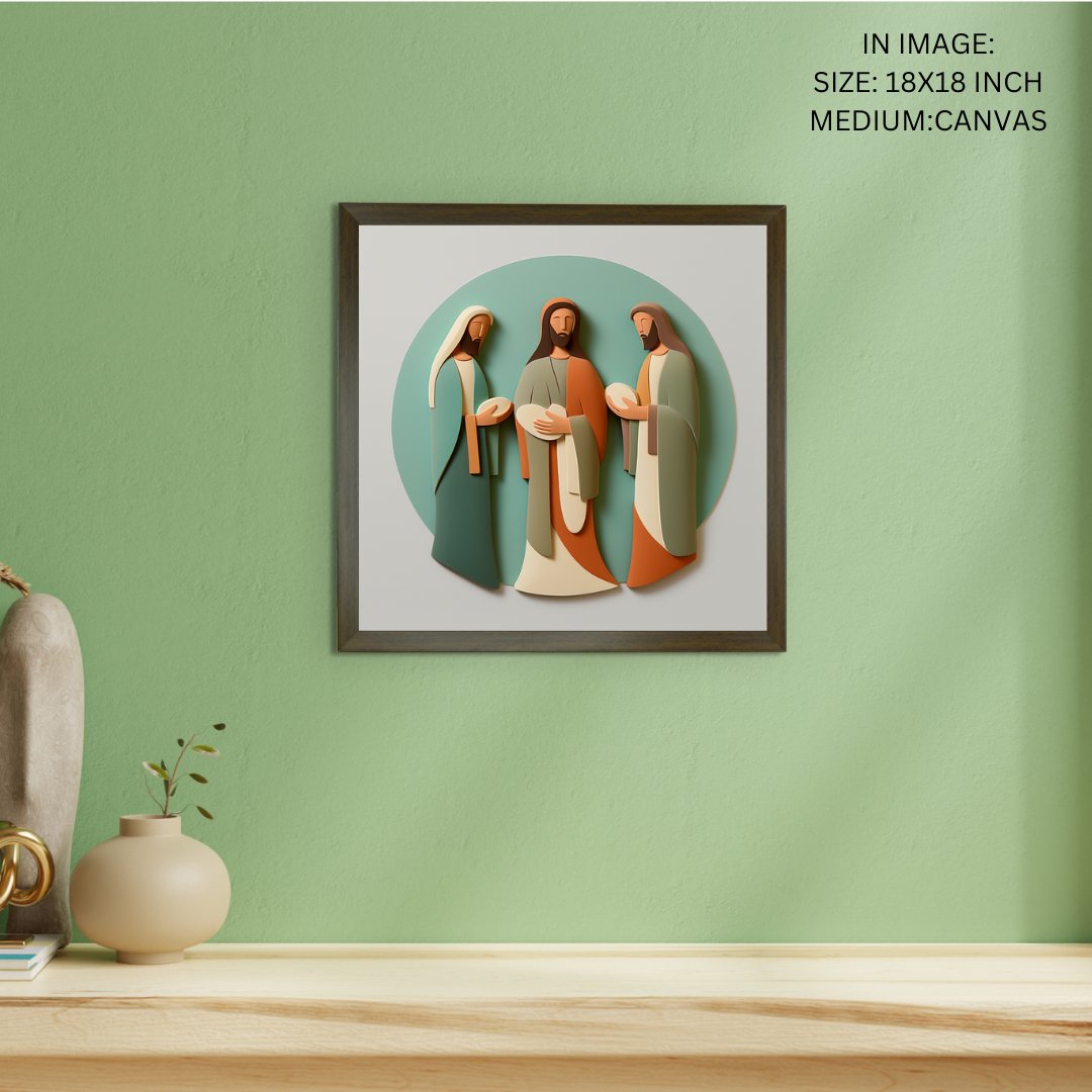 Jesus Family: Artisan Canvas Wall Decor for Home. -Wall painting-Chitran by sowpeace-Jesus Family: Artisan Canvas Wall Decor for Home.-CH-WRT-JBF-Sowpeace