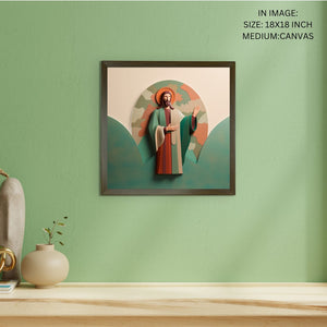 Jesus' Sermon Canvas Wall Art: Handcrafted Decor with Frame, Spiritual Abstract Print for Home. -Wall painting-Chitran by sowpeace-Jesus' Sermon Canvas Wall Art: Handcrafted Decor with Frame, Spiritual Abstract Print for Home.-CH-WRT-JS-Sowpeace