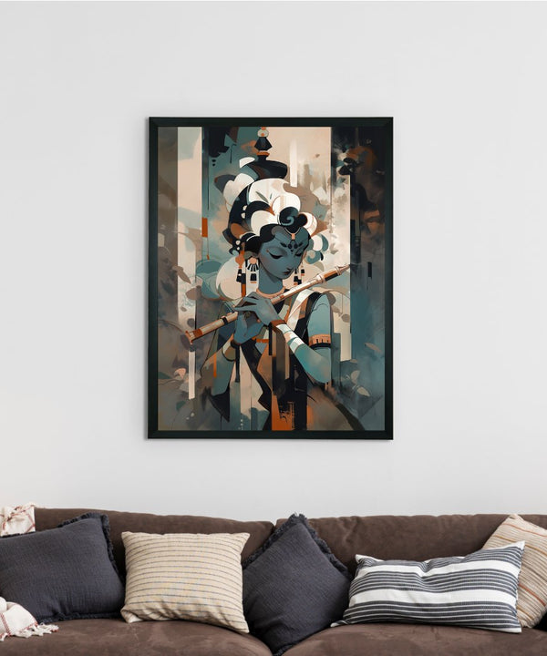 Sowpeace's Handcrafted Lord Krishna Abstract Wall Art — image 2