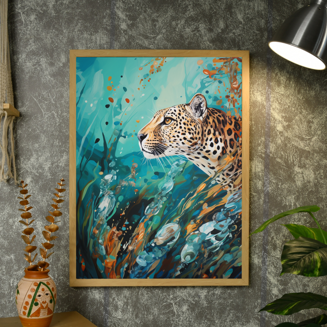 Sowpeace Harmony: Find Your Handcrafted Abstract Leopard – Premium Indian-Inspired Canvas Art for Stylish Home Interiors