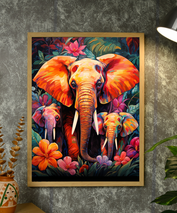 Sowpeace Harmony: Find Your Handcrafted Abstract Elephant – Premium Indian-Inspired Canvas Art for Elegant Home Decor — image 4