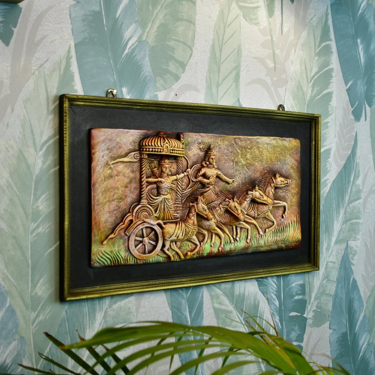 Mahabharata Warriors' Celestial Chariot - Sowpeace - Terracotta Wall Decor - Wall Decor