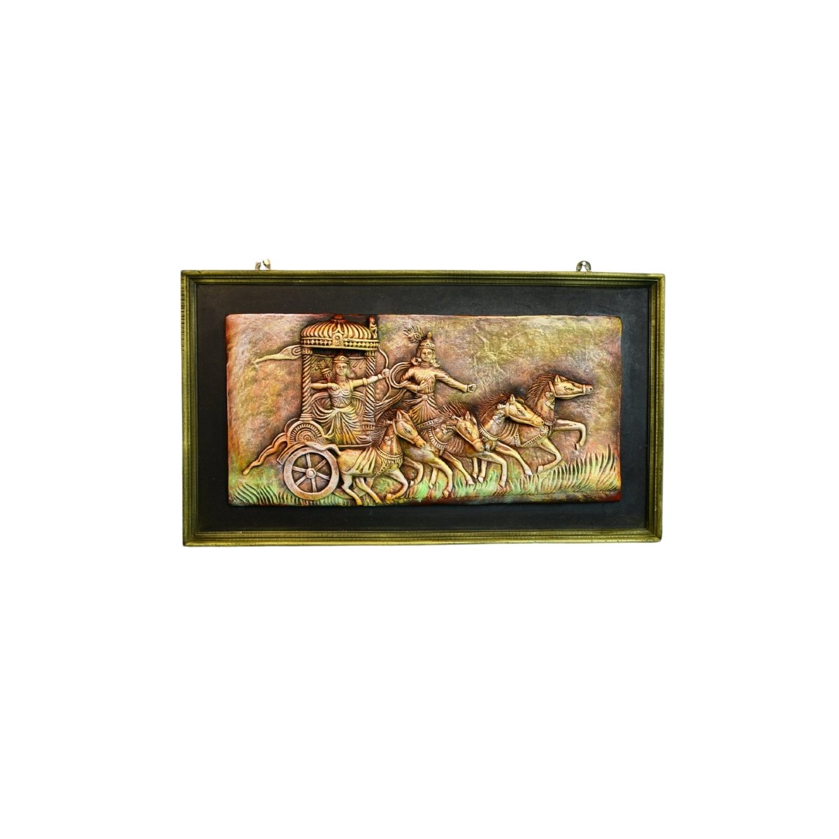 Mahabharata Warriors' Celestial Chariot - Sowpeace - Terracotta Wall Decor - Wall Decor