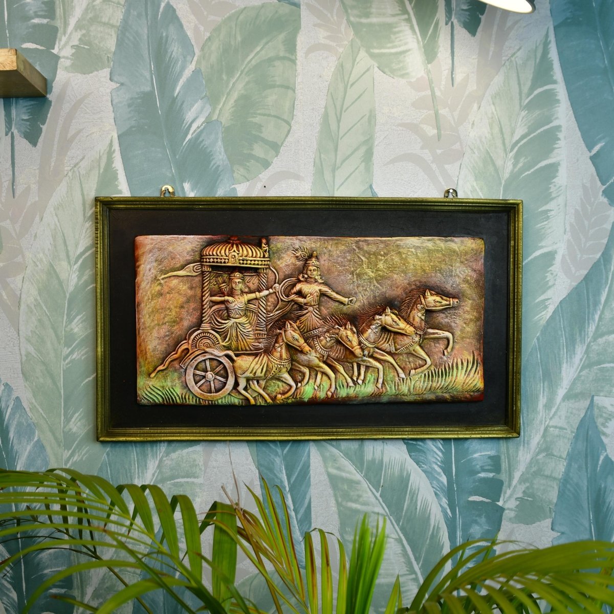 Mahabharata Warriors' Celestial Chariot - Sowpeace - Terracotta Wall Decor - Wall Decor