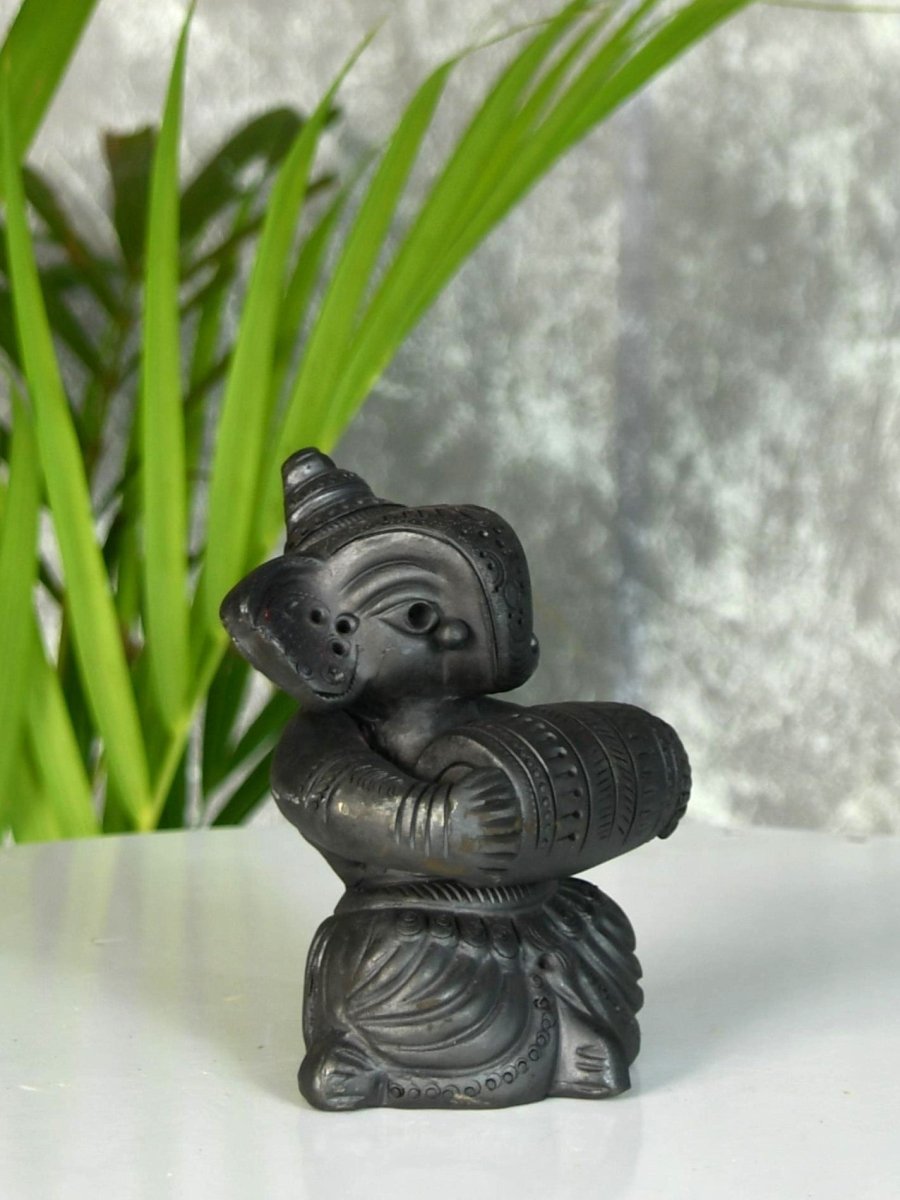 Melodic Mastery: Black Terracotta Ganesh and Tabla Ensemble - decor - Sowpeace - Melodic Mastery: Black Terracotta Ganesh and Tabla Ensemble - Terr - bter - TT - GTP - Sowpeace