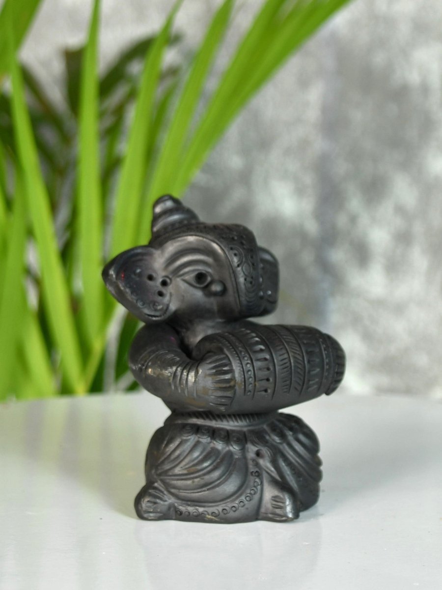 Melodic Mastery: Black Terracotta Ganesh and Tabla Ensemble - decor - Sowpeace - Melodic Mastery: Black Terracotta Ganesh and Tabla Ensemble - Terr - bter - TT - GTP - Sowpeace