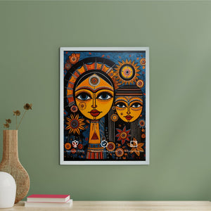 Mother-Son Eyes: Artisan Canvas Wall Decor Abstract -Wall painting-Chitran by sowpeace-Mother-Son Eyes: Artisan Canvas Wall Decor Abstract-CH-WRT-MMSE-Sowpeace