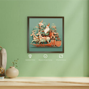Mystic Santa Chariot Canvas Wall Art: Festive Home Decor -Wall painting-Chitran by sowpeace-Mystic Santa Chariot Canvas Wall Art: Festive Home Decor-CH-WRT-SMC-Sowpeace