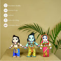 Ram Darbar Soft Toys Set of 4 | Lord Ram, Sita, Lakshman & Hanuman Plush Dolls | Hindu Religious Gift & Home Décor - Sowpeace - 