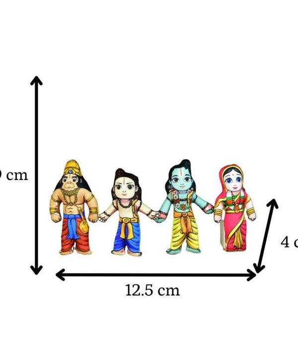 Ram Darbar Soft Toys Set of 4 | Lord Ram, Sita, Lakshman & Hanuman Plush Dolls | Hindu Religious Gift & Home Décor — image 5