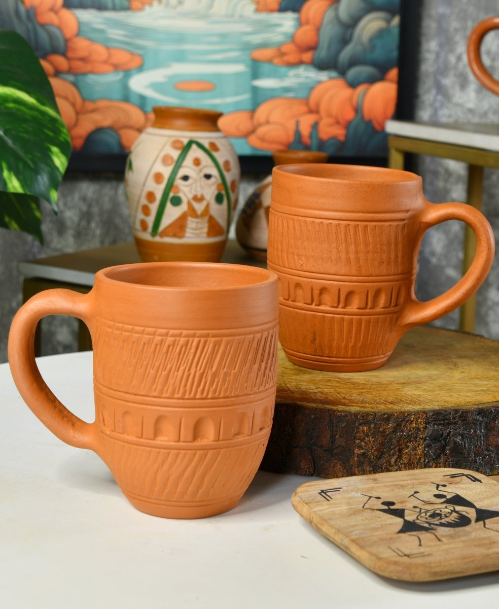 Rustic Terracotta Coffee Mug: Home Decor & Kitchen Delight