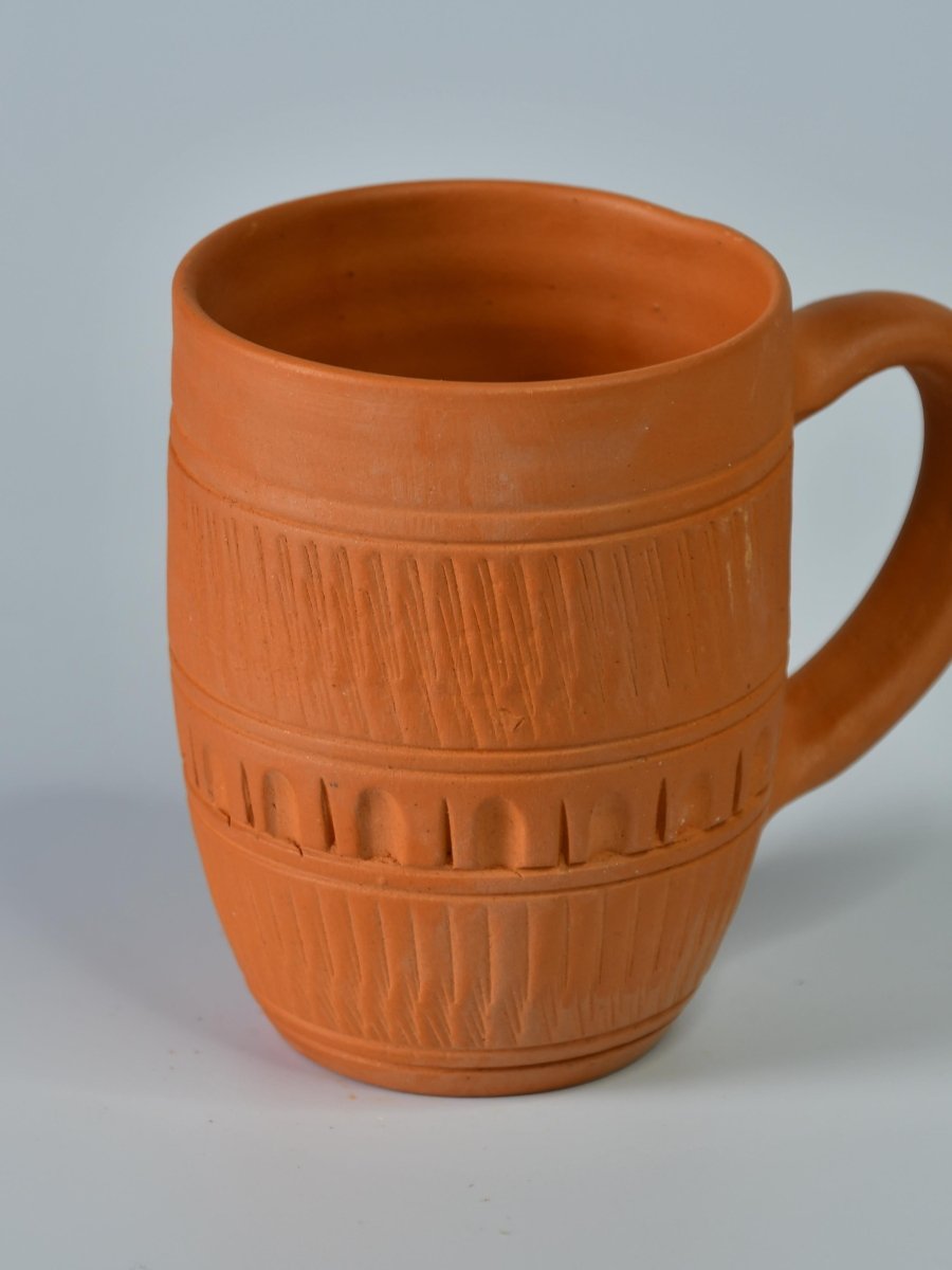 Rustic Terracotta Coffee Mug: Home Decor & Kitchen Delight