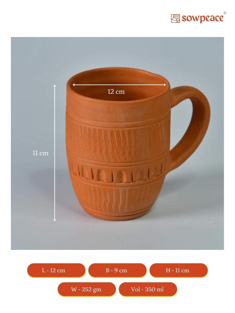 Rustic Terracotta Coffee Mug: Home Decor & Kitchen Delight