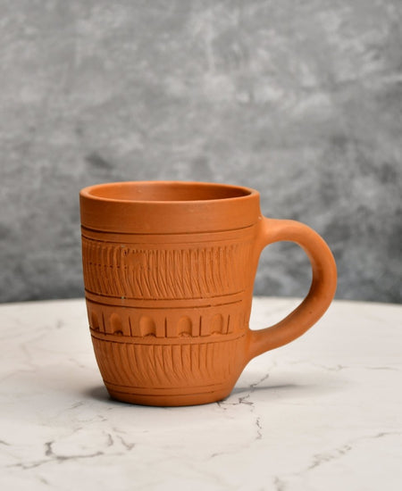 Rustic Terracotta Coffee Mug: Home Decor & Kitchen Delight