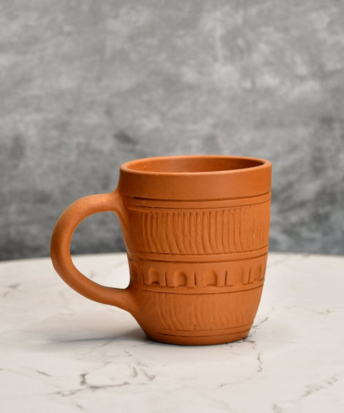 Rustic Terracotta Coffee Mug: Home Decor & Kitchen Delight