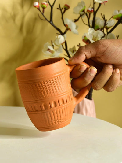 Rustic Terracotta Coffee Mug: Home Decor & Kitchen Delight