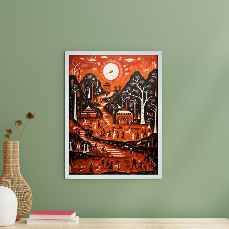 Sowpeace Serenity: Handcrafted Peaceful Mountain Wall Art – Premium Indian-Inspired Canvas Print for Modern Home Decor – view 1