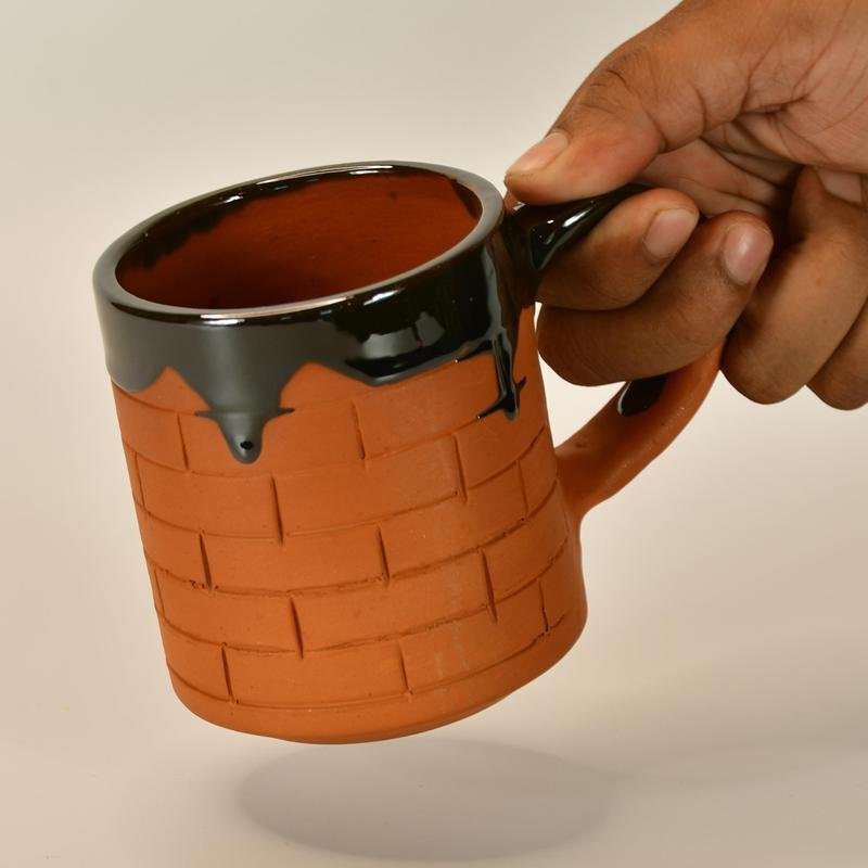 Sculpted Terracotta Coffee Mug: Stylish Functionality - Sowpeace - New Arrivals - Terracotta Coffee mug