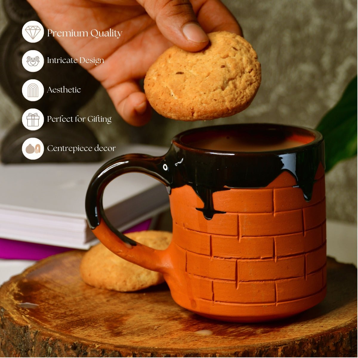 Sculpted Terracotta Coffee Mug: Stylish Functionality - Sowpeace - New Arrivals - Terracotta Coffee mug