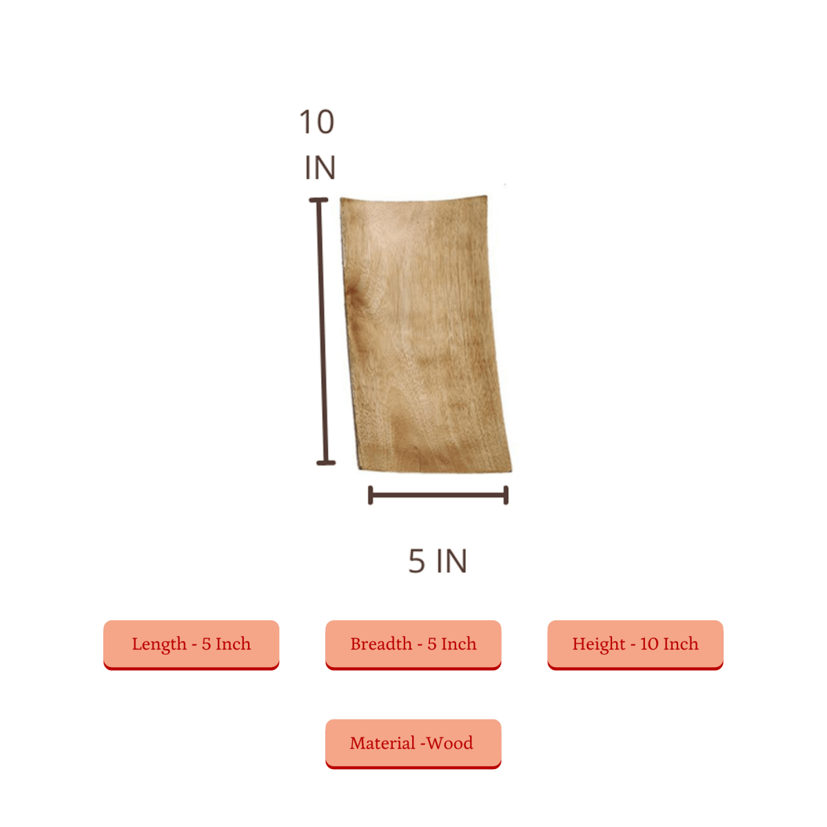 Sowpeace 10 - Inch Acacia Wood Tray - Traditional Design - Sowpeace - 