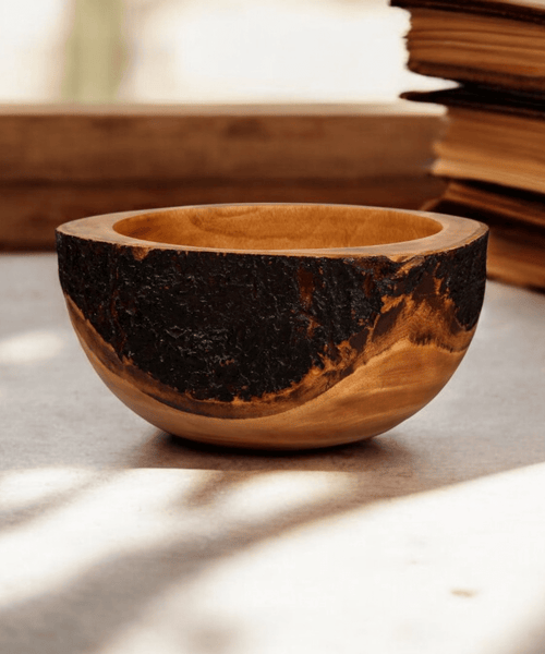 Sowpeace 10-Inch Artisan Acacia Wood Crafted Round Bowl