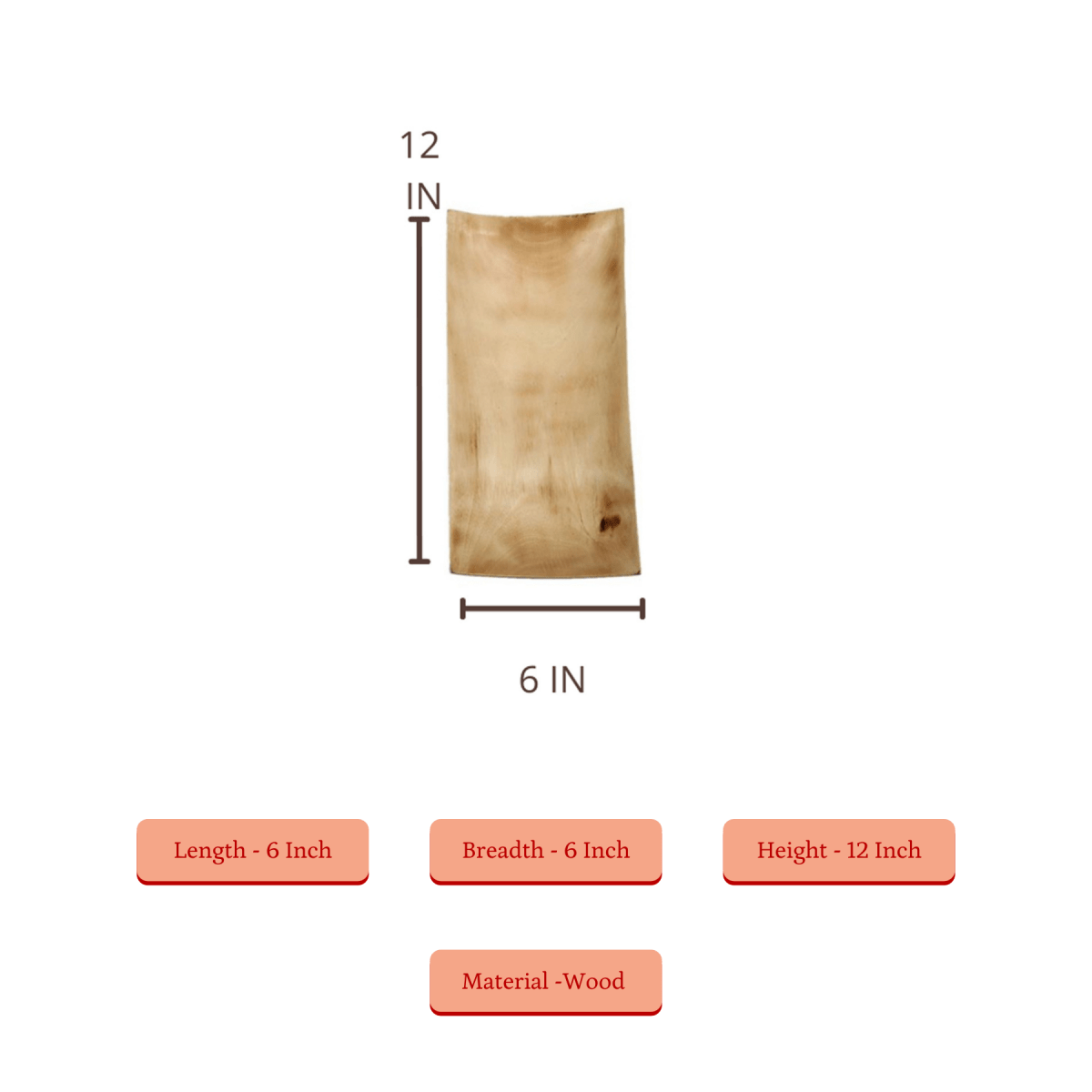 Sowpeace 12-Inch Acacia Wood Tray - Artisan Crafted