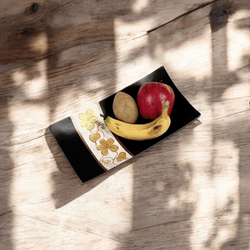 Sowpeace 14-Inch Handcrafted Black Acacia Wood Tray – view 3