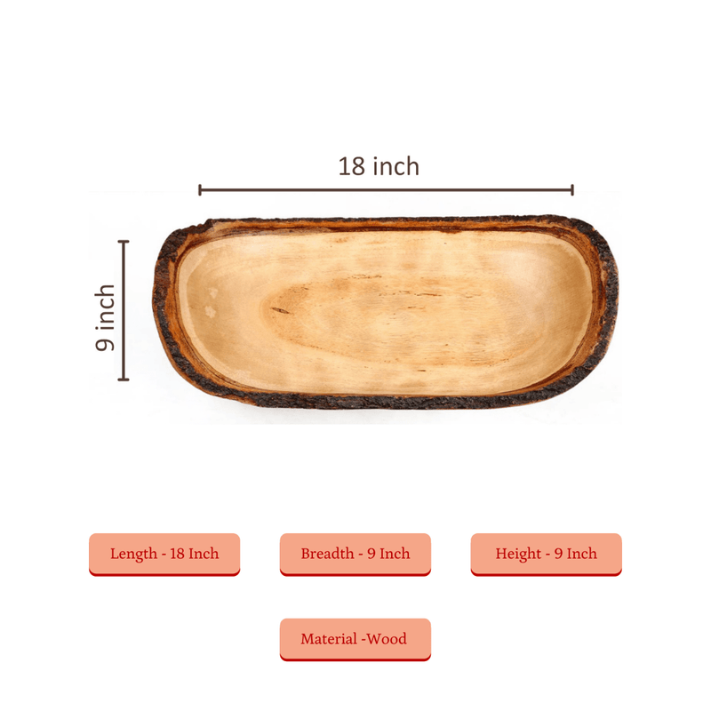 Sowpeace 18-Inch Acacia Wood Oval Serving Bowl – view 4