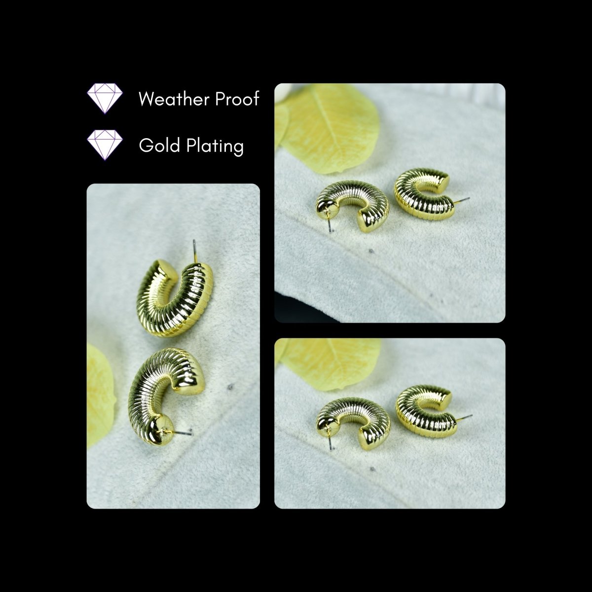 Sowpeace 3/4 Textured Round Golden CCB Earrings | Stylish One‑Size Lightweight Jewelry for Women & Daily Wear - Sowpeace - 