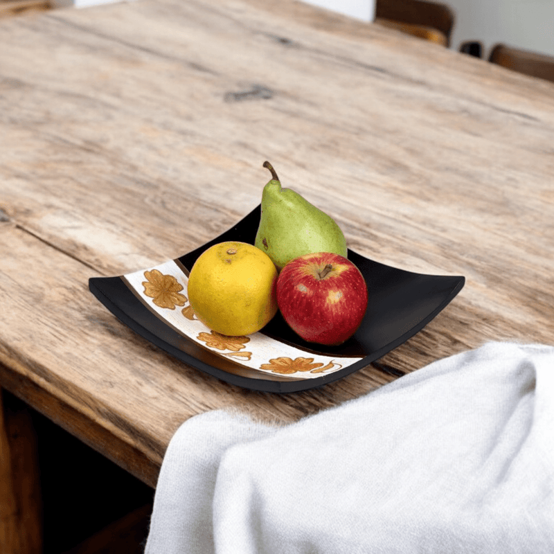 Sowpeace 8-Inch Elegant Black Acacia Wood Square Tray – view 1