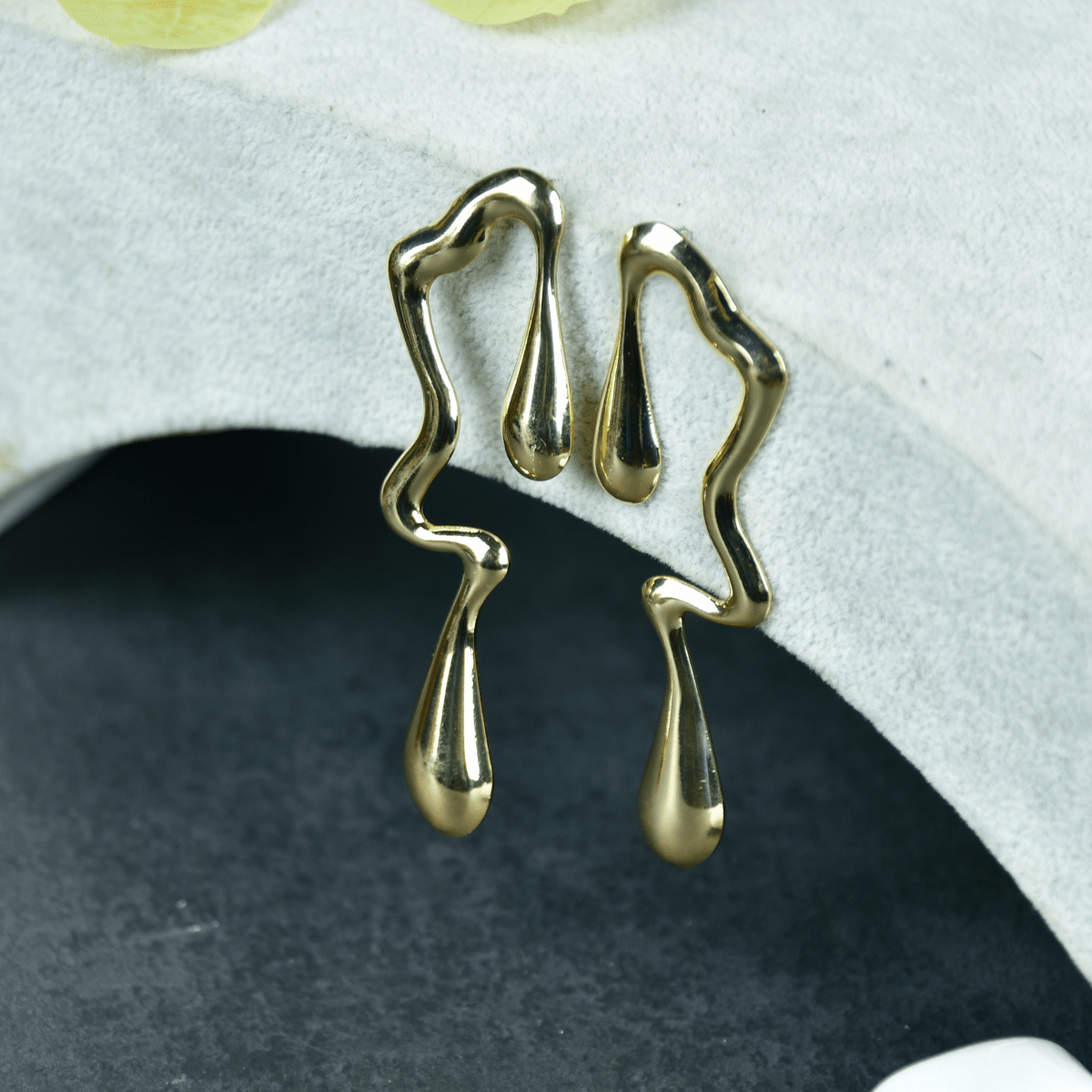 Sowpeace Abstract Gold Stainless Steel Earrings | Modern One‑Size Lightweight Jewelry for Women & Daily Wear - Sowpeace - 